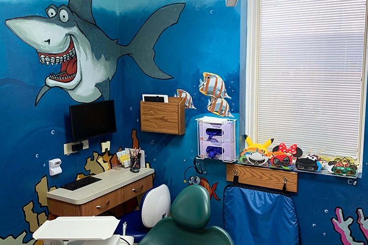 Kid friendly dental exam room